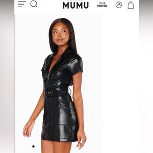 Show Me Your MuMu Outlaw Faux Leather Mini Dress Small NWT